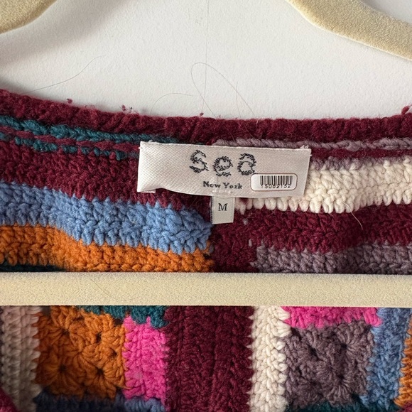 Sea New York Camryn Crochet Wool Pullover Sweater M Medium - Picture 4 of 7